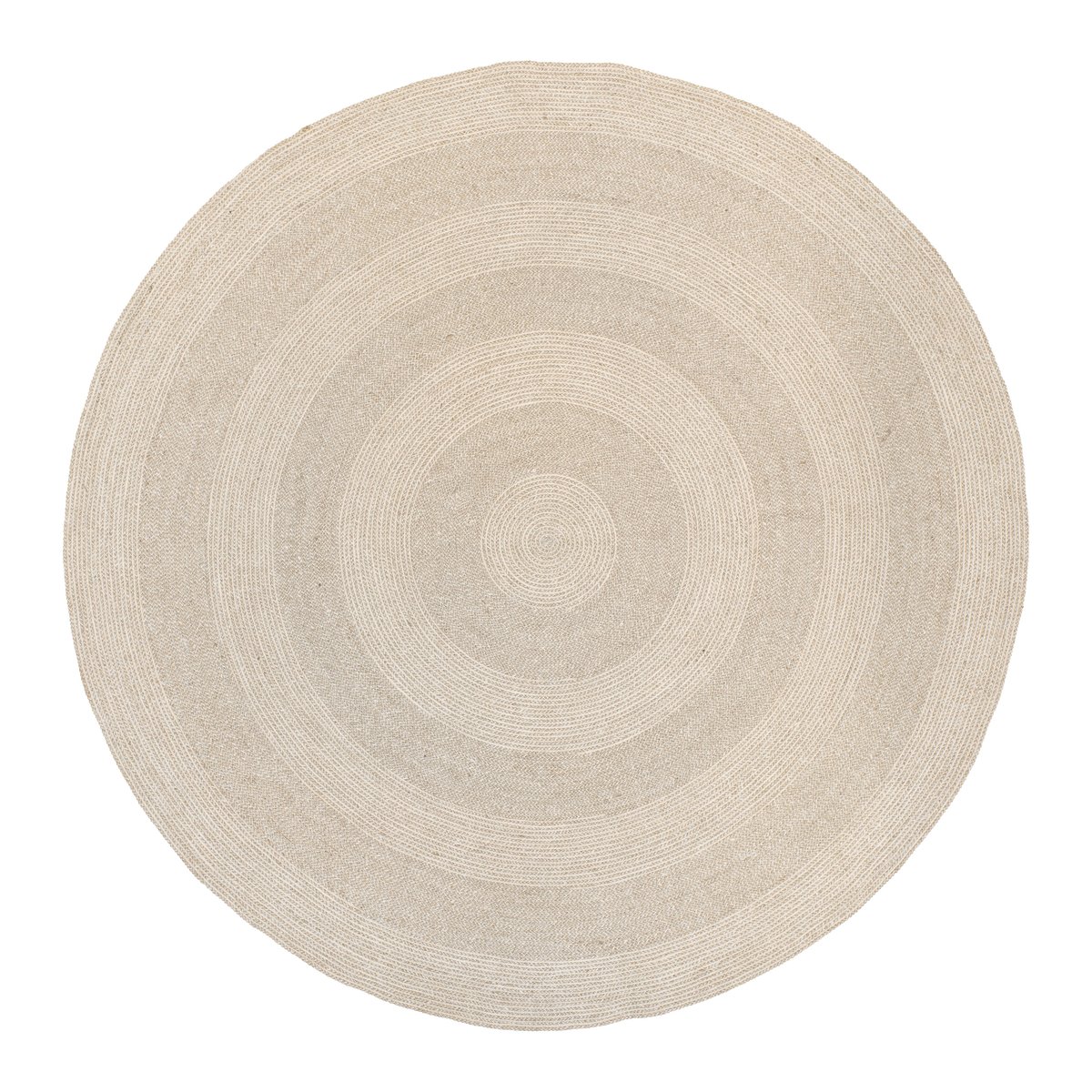Dixie Ella jute rug o150 cm White-nature | Scandinavian Design | Jute & natural fibre rugs | White