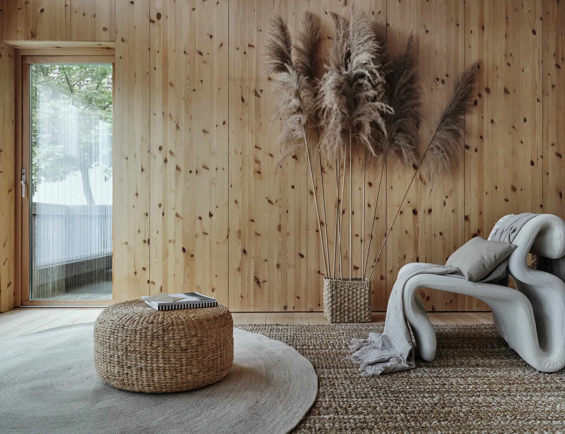 Ella jute rug Ø150 cm, White-nature Dixie