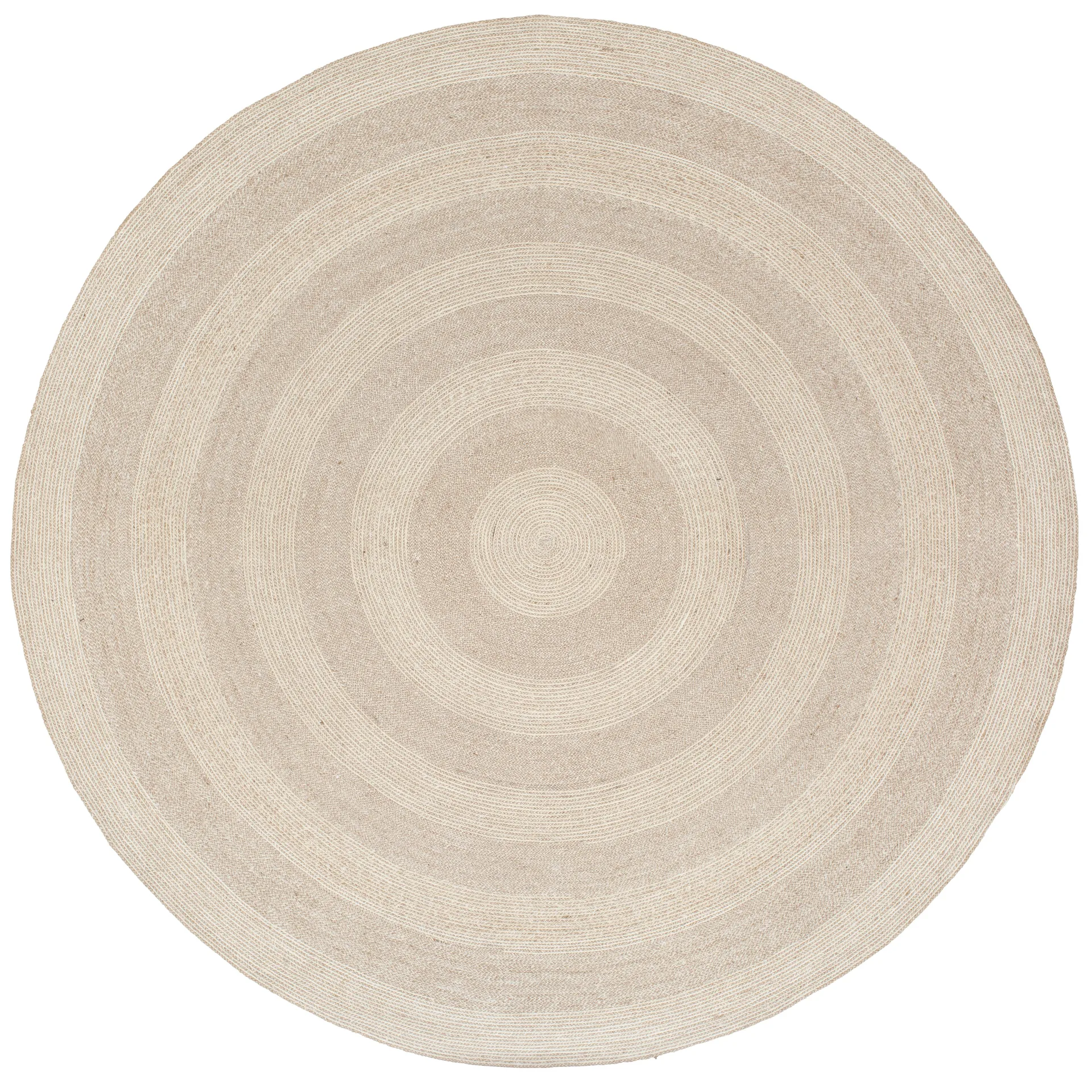 Ella jute rug Ø220 cm, White-nature Dixie