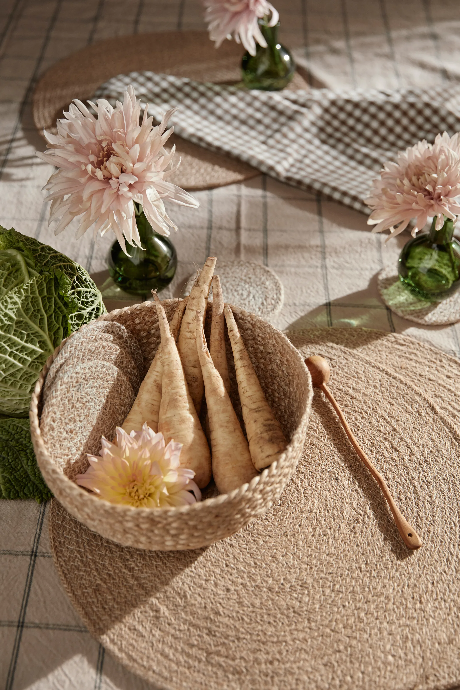 Ella platemat Ø38 cm, Natural-grey Dixie