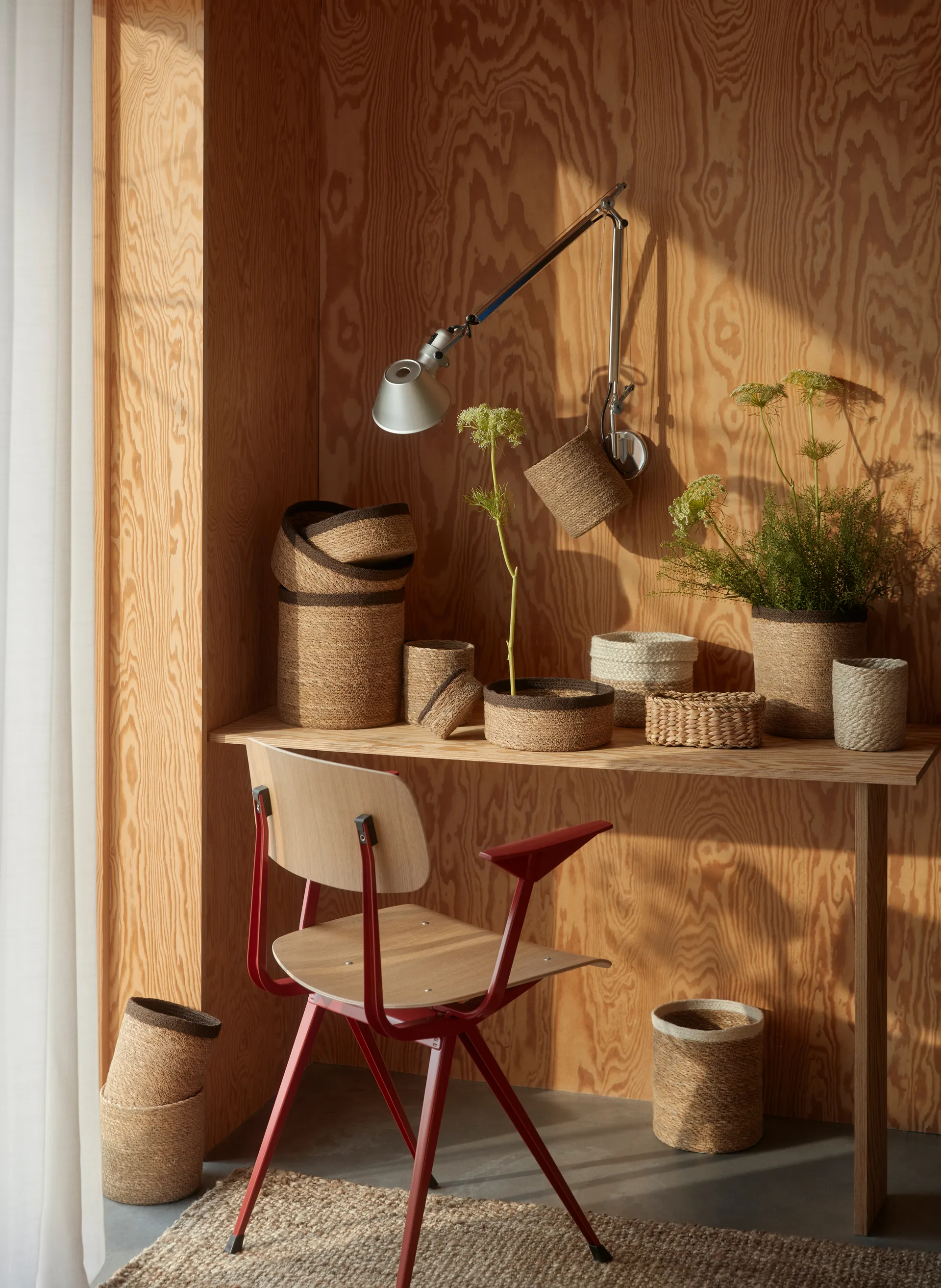 Emil storage basket 3-pack large, Natural-brown Dixie