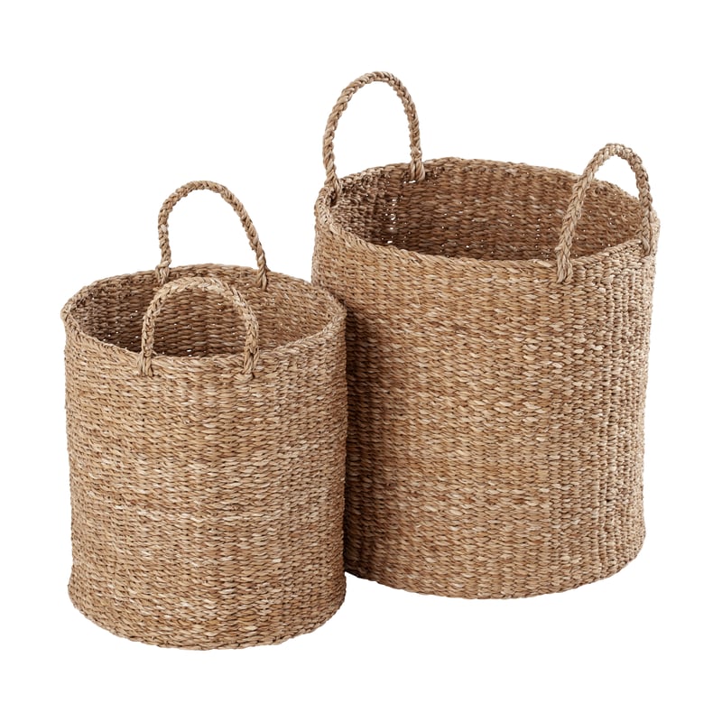 Dixie Esther cylinder storage basket with handle 2-pack Natural