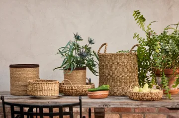 Esther cylinder storage basket with handle 2-pack - Natural - Dixie