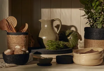 Flätad bread basket 3-pack - Black - Dixie