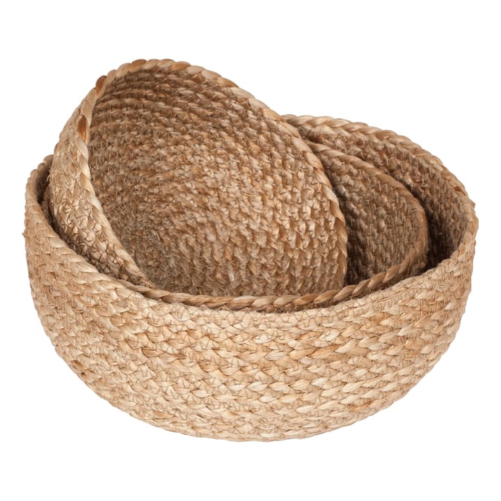Flätad bread basket 3-pack - natural - Dixie