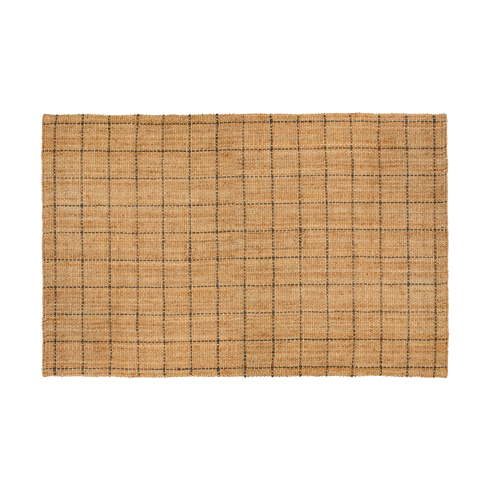 Freja jute rug checked 190x290 cm, Natural-dark Grey Dixie