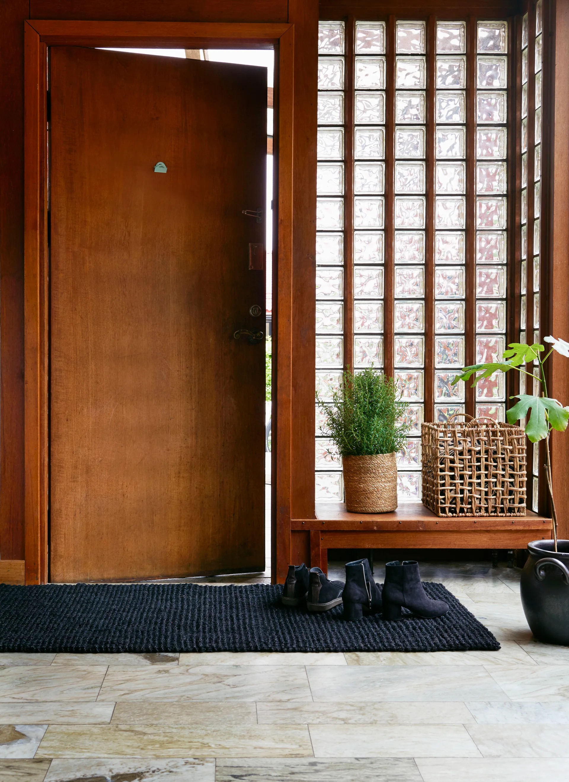 Jute door mat black, 70x120 cm Dixie