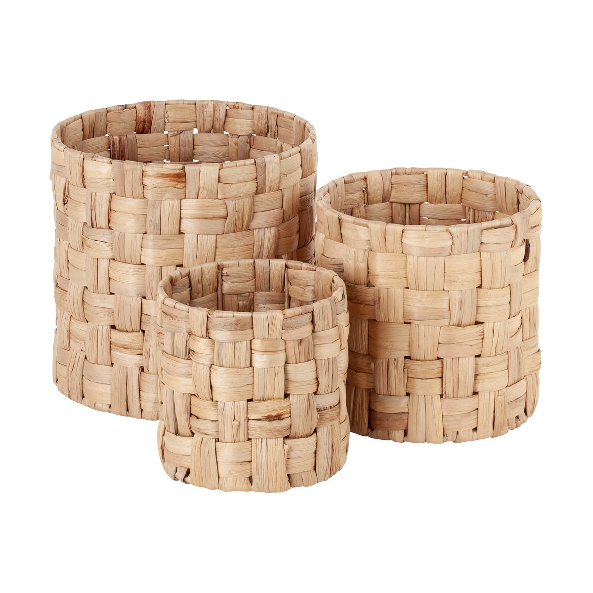 Dixie Lily cylinder panama storage baskets 3 pieces Natural