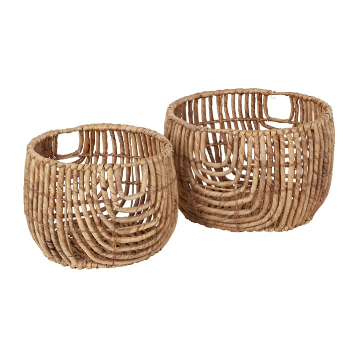 Lily round open twist basket 2 pieces - Natural - Dixie