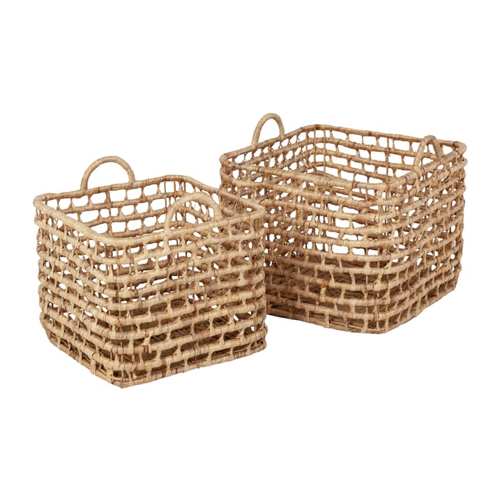 Lily square open twist basket 2 pieces - Natural - Dixie