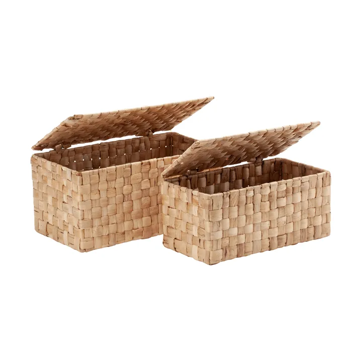 Lily storage box with lid panama 2 pieces - Natural - Dixie