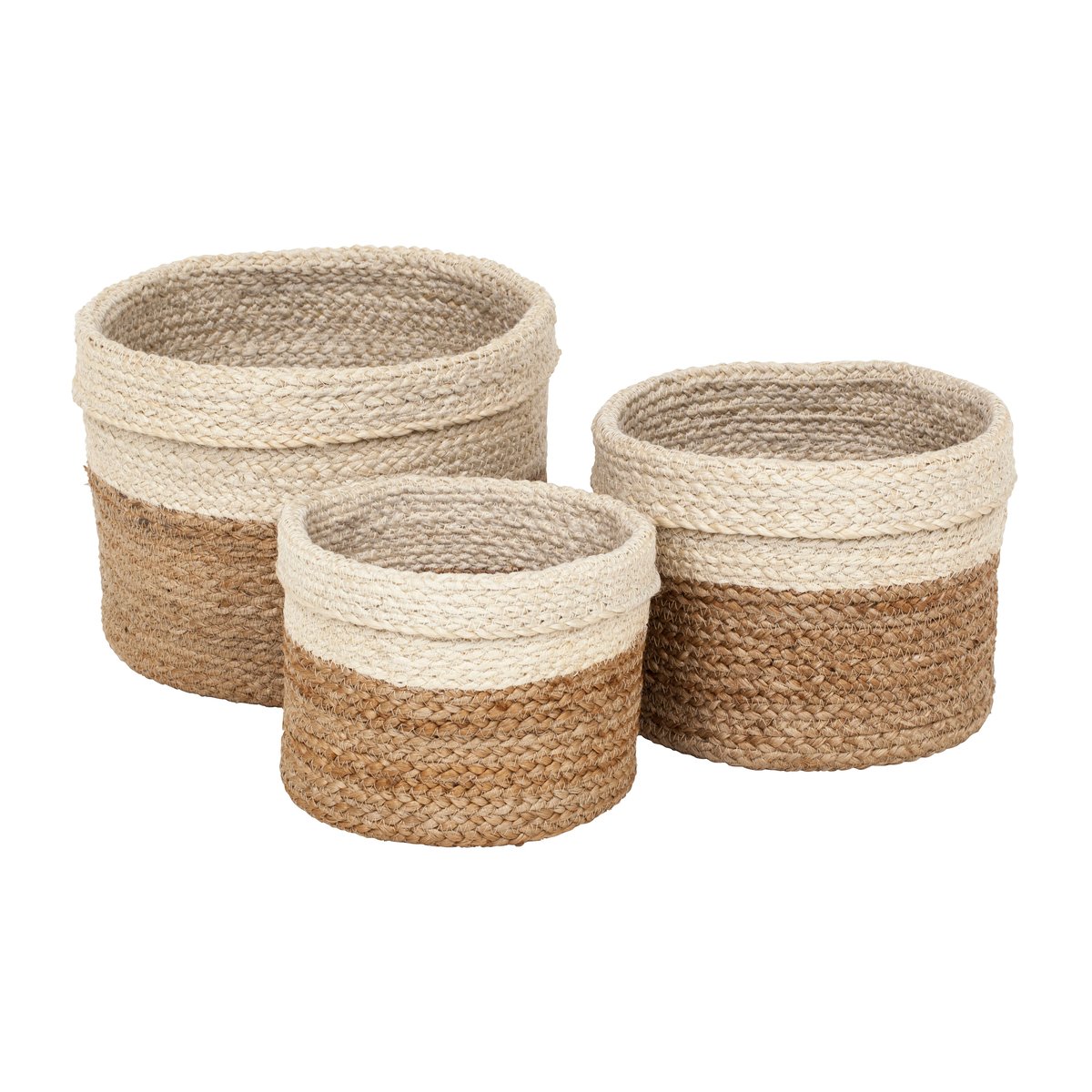 Dixie Plaited storage box 3-pack Nature-white | Scandinavian Design | Storage baskets | Beige