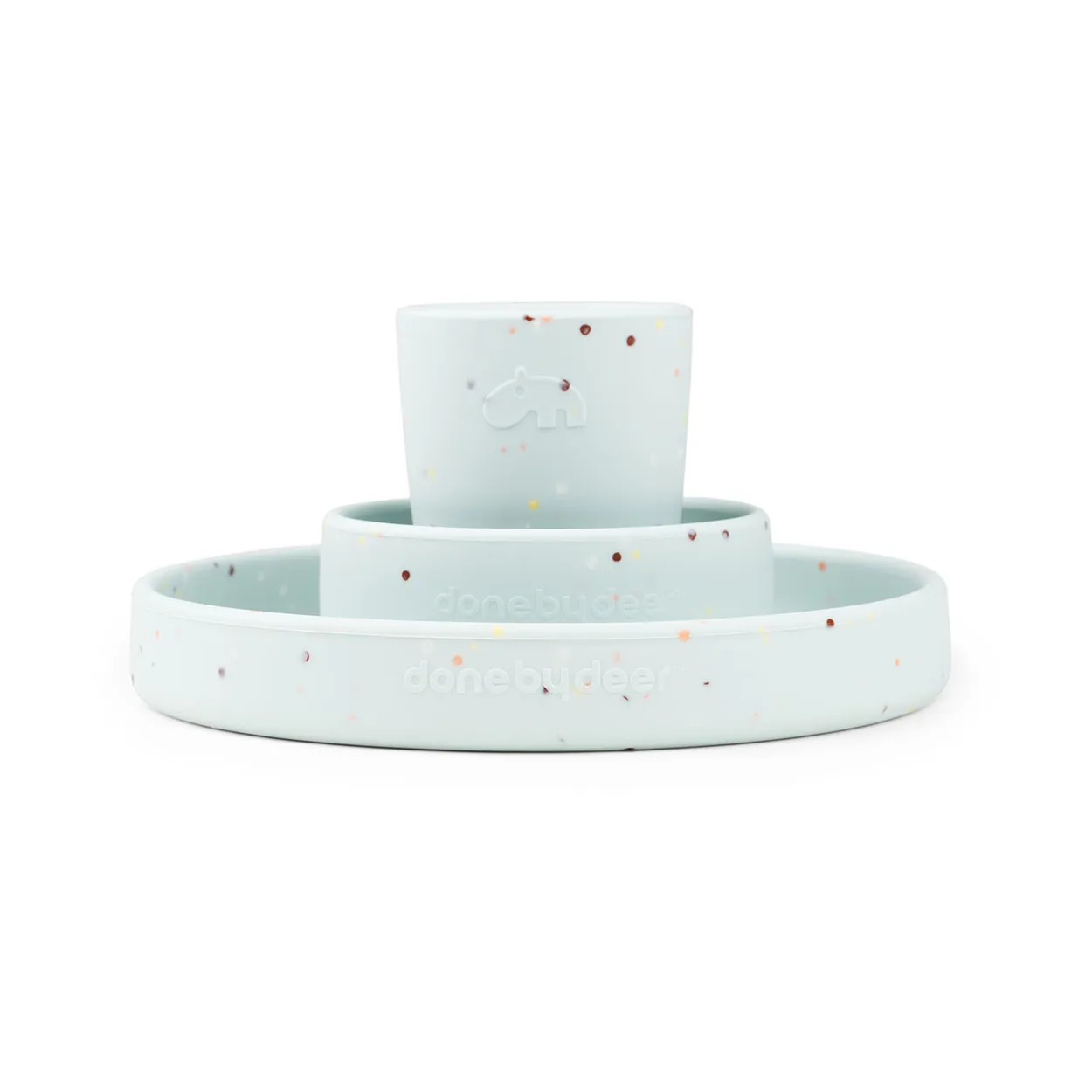 Done by deer Confetti children's dinnerware set 3 pieces Blue