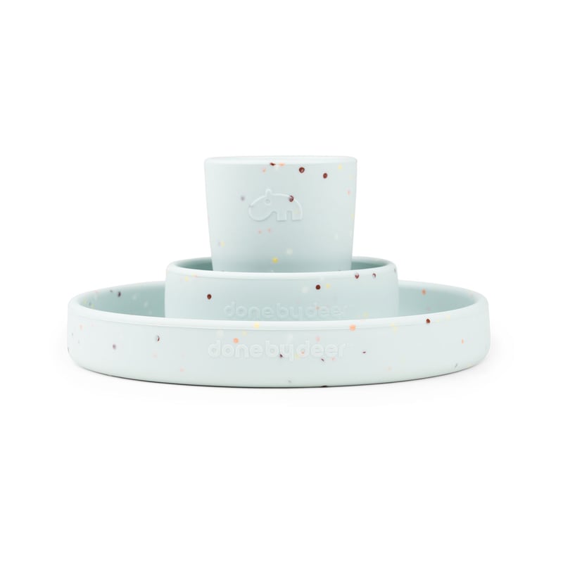 Done by deer Confetti children"s dinnerware set 3 pieces Blue