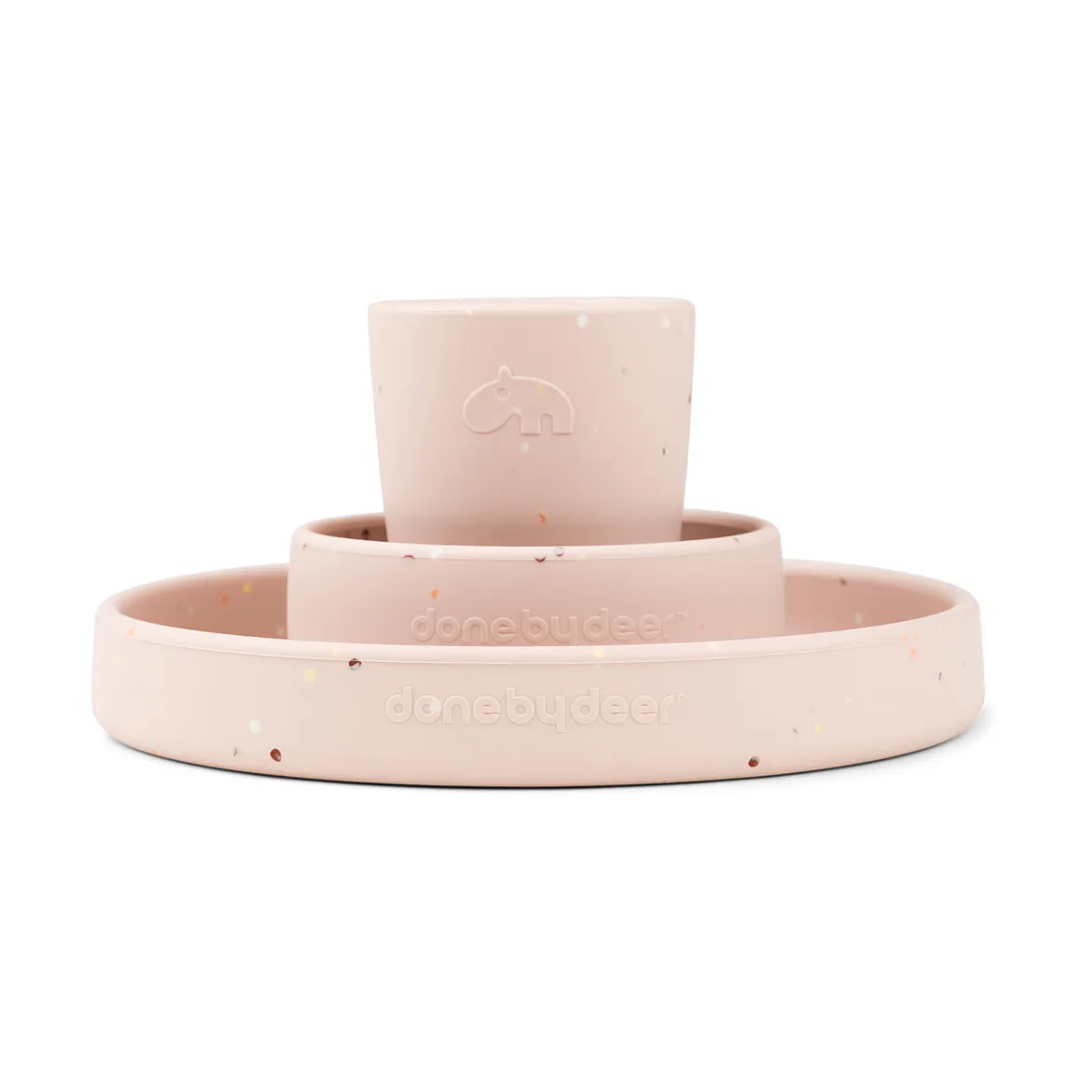 Done by deer Confetti children's dinnerware set 3 pieces Powder