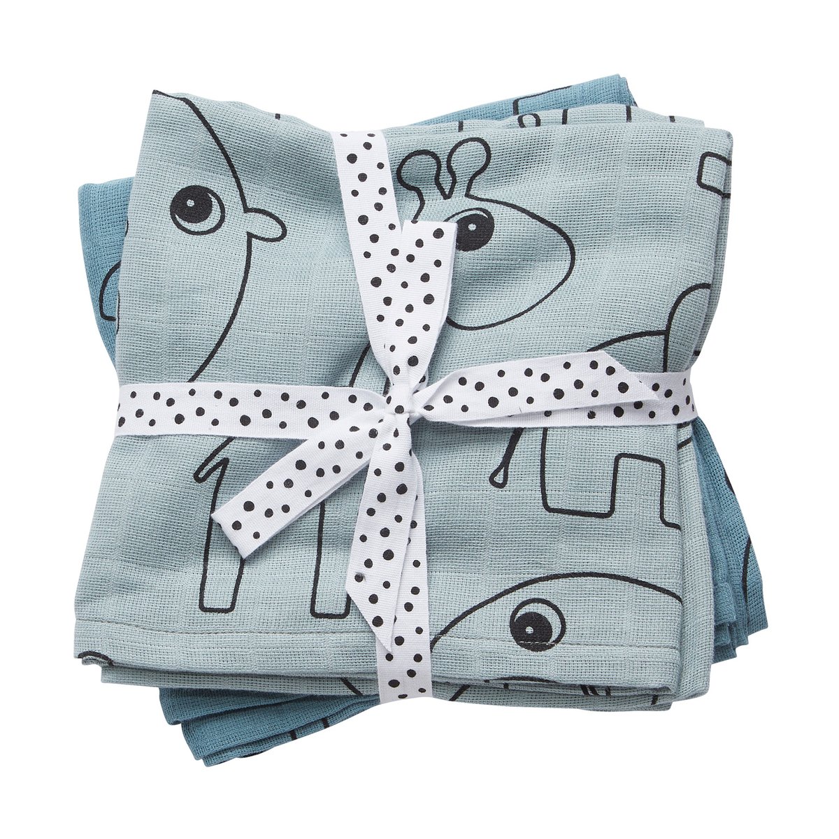 Done by deer Contour baby blanket 120x120 cm 2-pack Blue