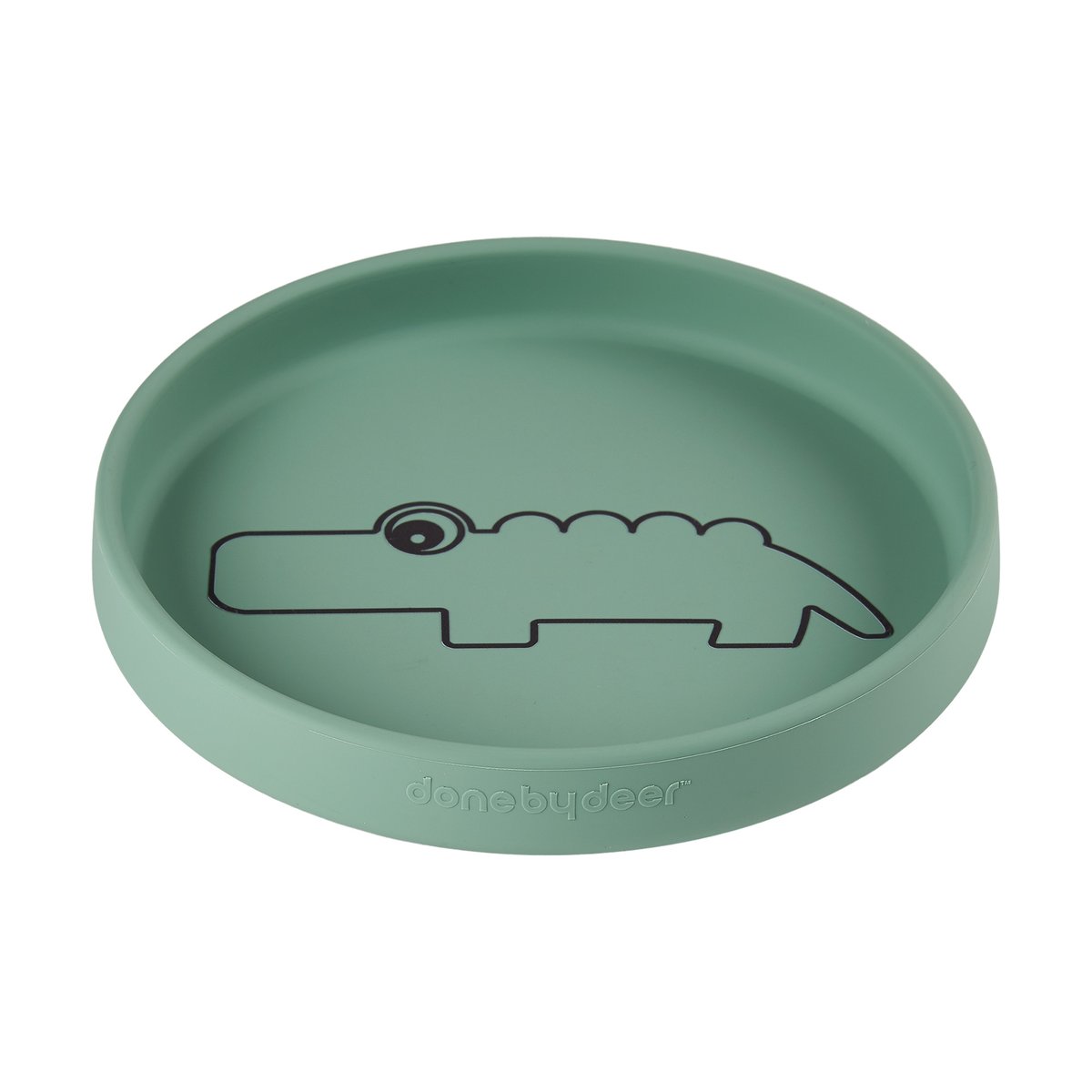 Done by deer Croco children’s plate o17.5 cm Green | Scandinavian Design | Dinner plates | Green