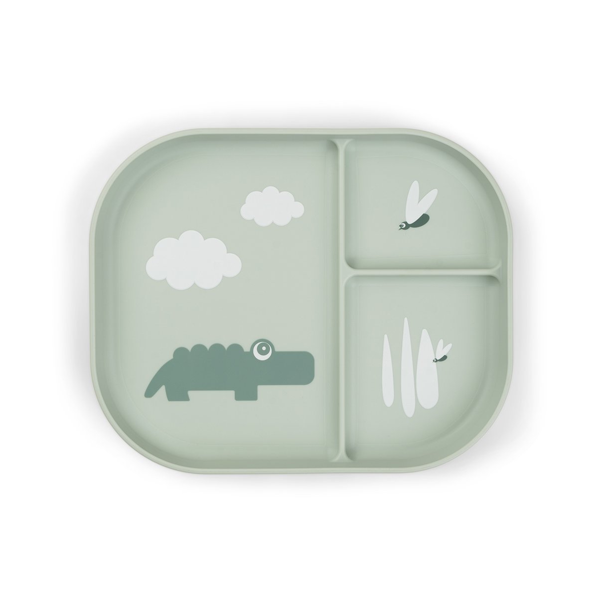 Done by deer Croco foodie children's plate 18x22 cm Green