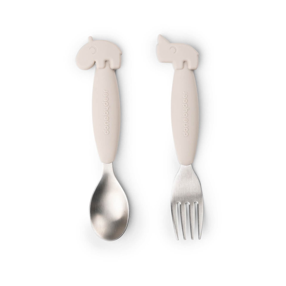 Done by deer Deer Friends Easy-grip cutlery set 2 pieces Sand