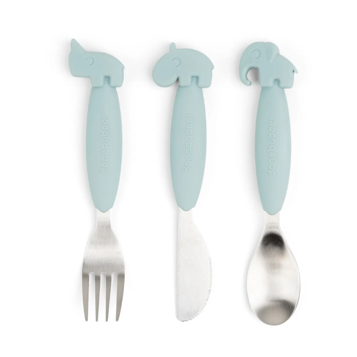 Done by deer Deer Friends Easy-grip cutlery set 3 pieces Blue