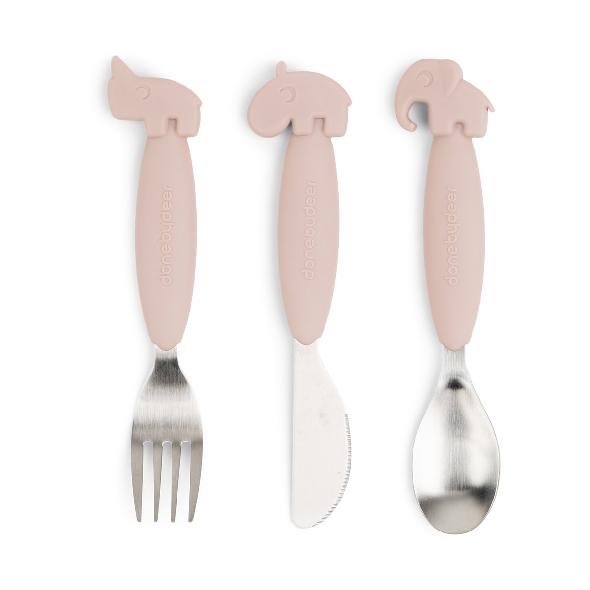 Done by deer Deer Friends Easy-grip cutlery set 3 pieces Powder