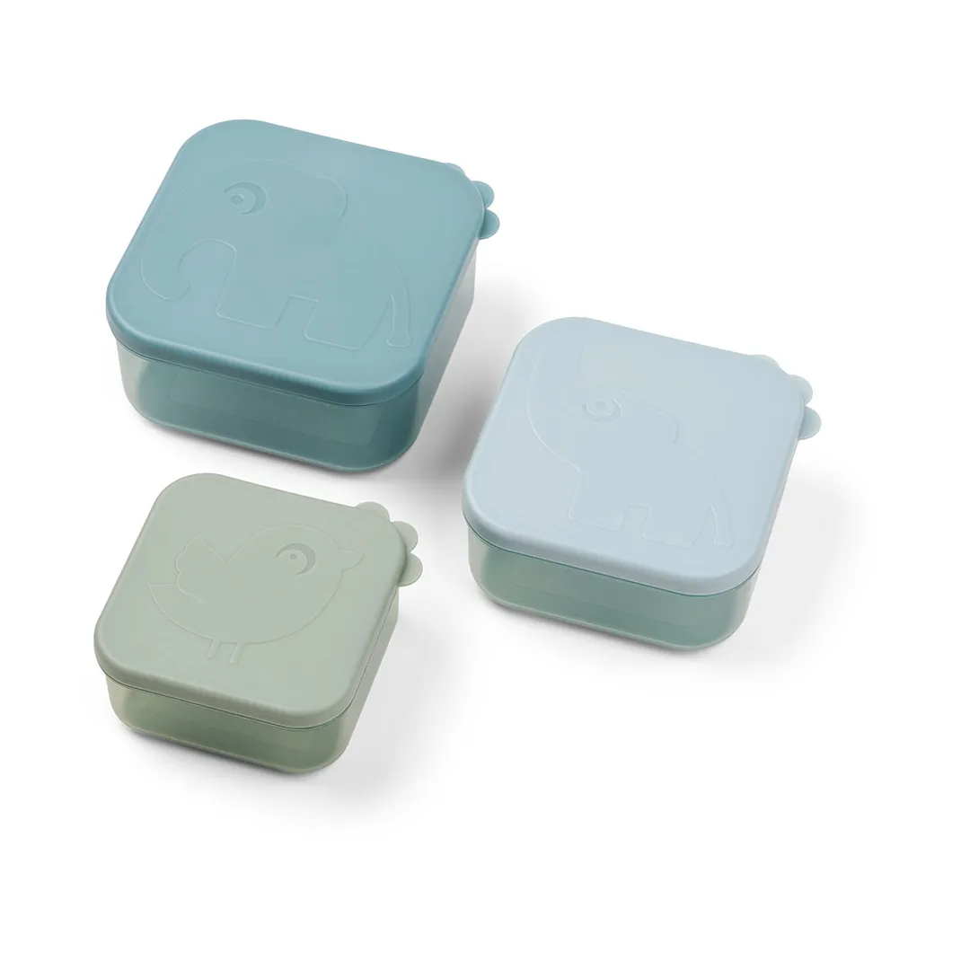Done by deer Deer Friends lunchbox 3 pieces Blue | Scandinavian Design | Lunch boxes & food containers | Blue