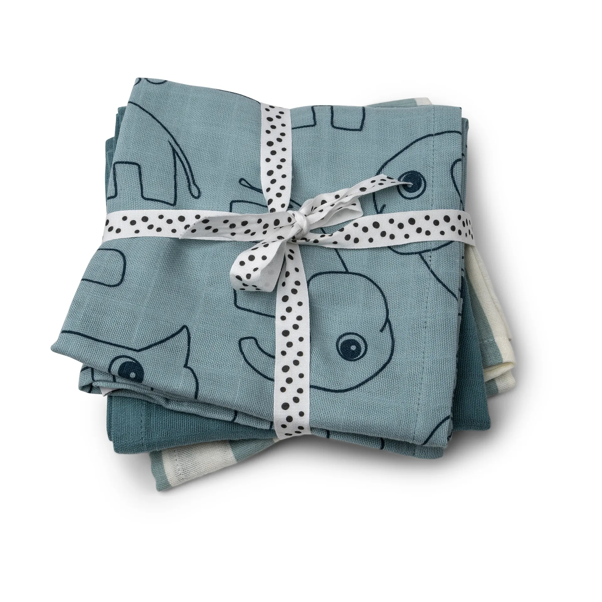 Deer Friends washcloth 3-pack, Blue Done by deer