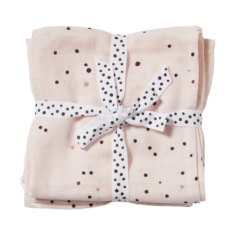 Done by deer Dreamy Dots baby blanket 120x120 cm 2-pack Powder