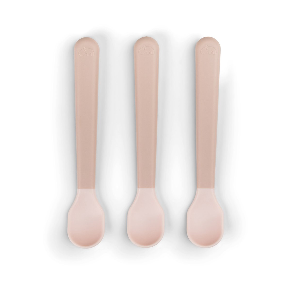 Done by deer Easy-grip foodie spoon 3-pack Powder | Scandinavian Design | Table cutlery | Beige