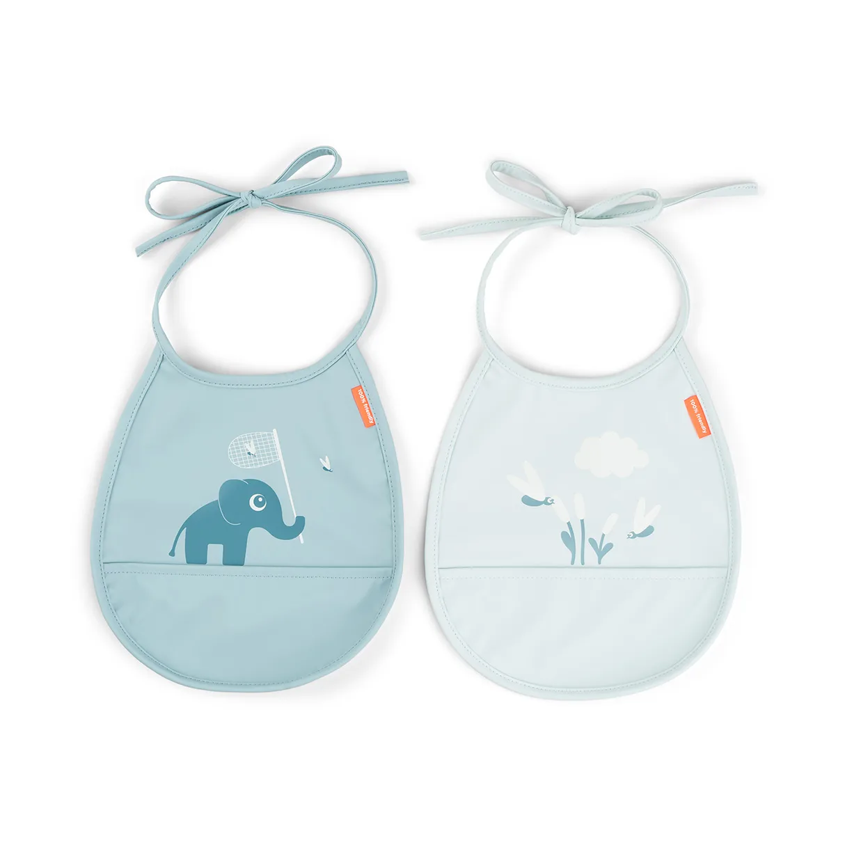Done by deer Elphee Tiny bib 2-pack Blue | Scandinavian Design | Other kitchen utensils | Blue