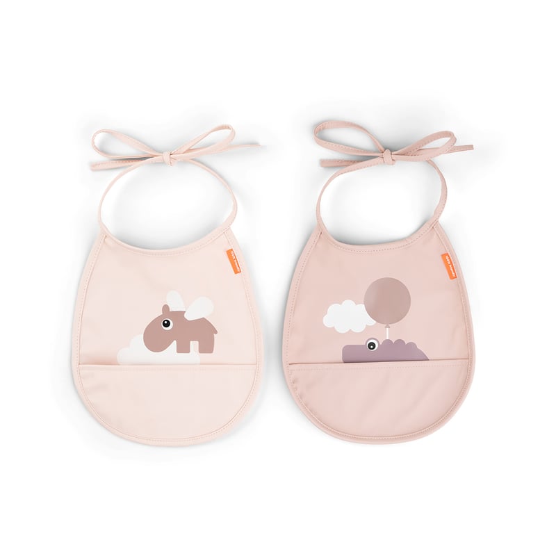 Done by deer Happy Clouds Tiny bib 2-pack Powder
