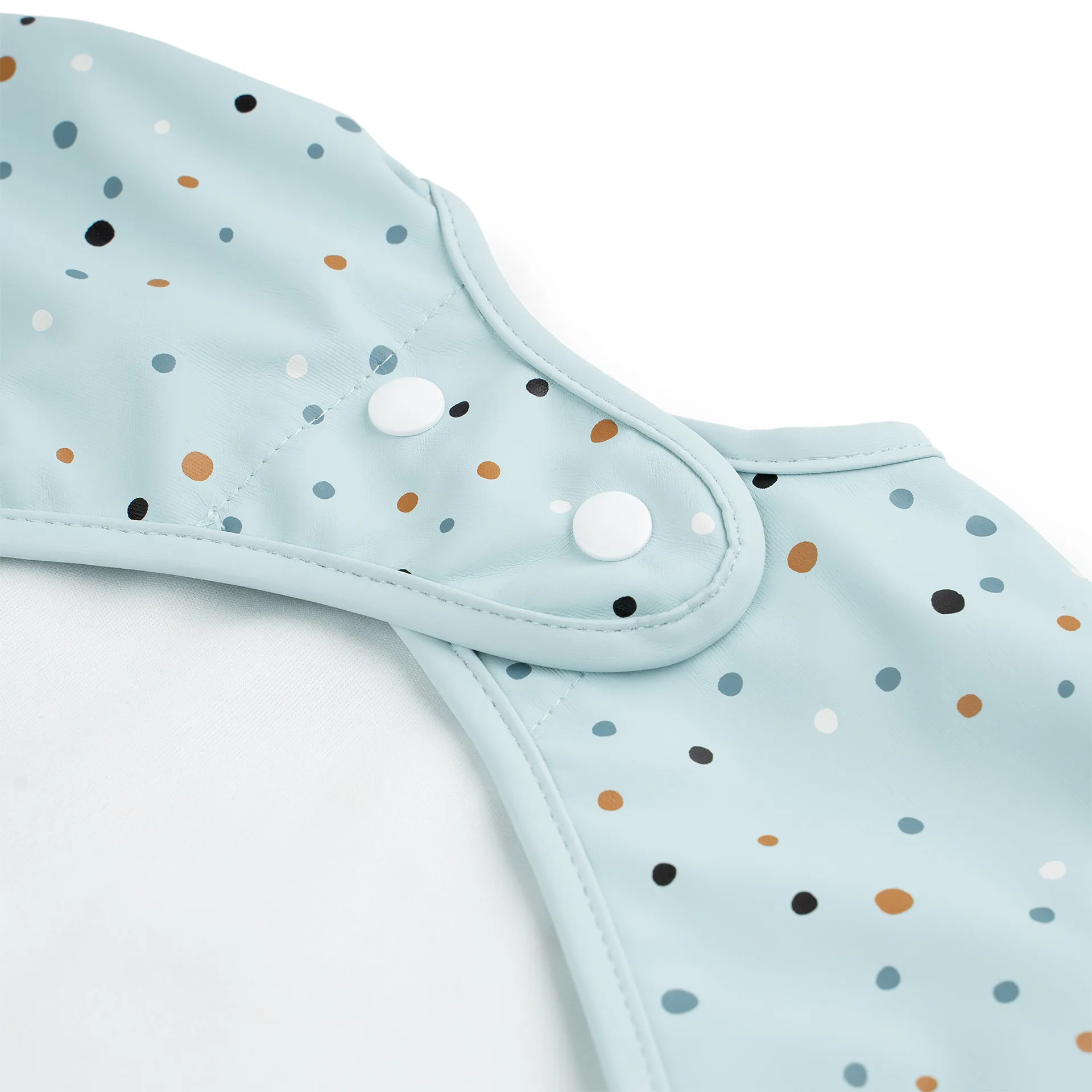 Happy Dots bib with sleeves, Blue Done by deer