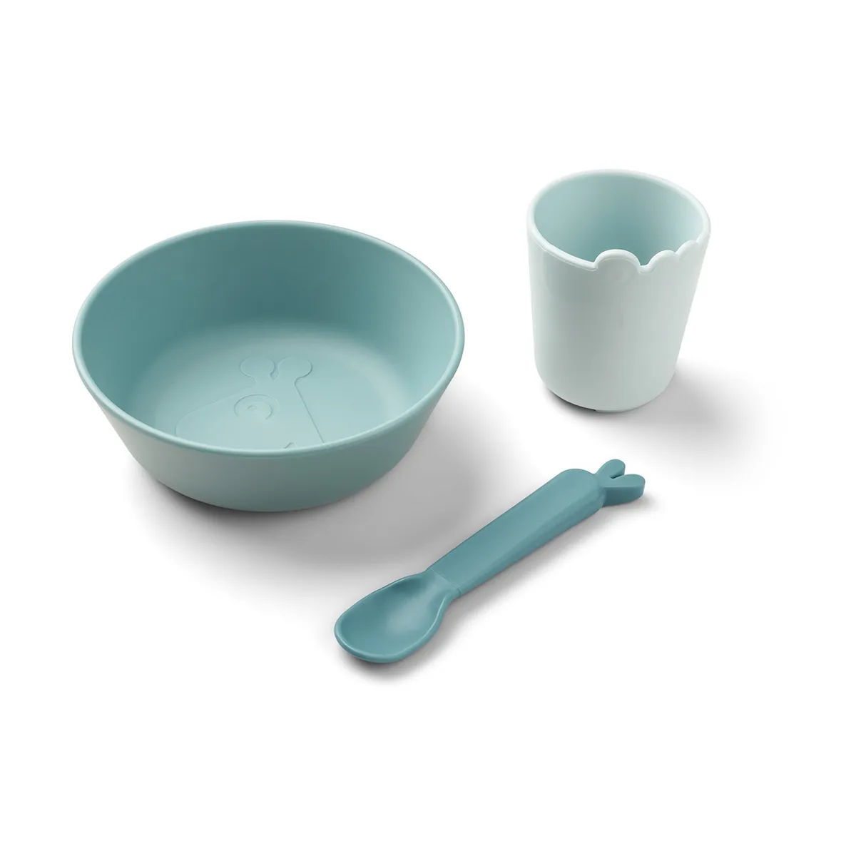 Done by deer Kiddish first meal dinnerware set 3 parts Blue