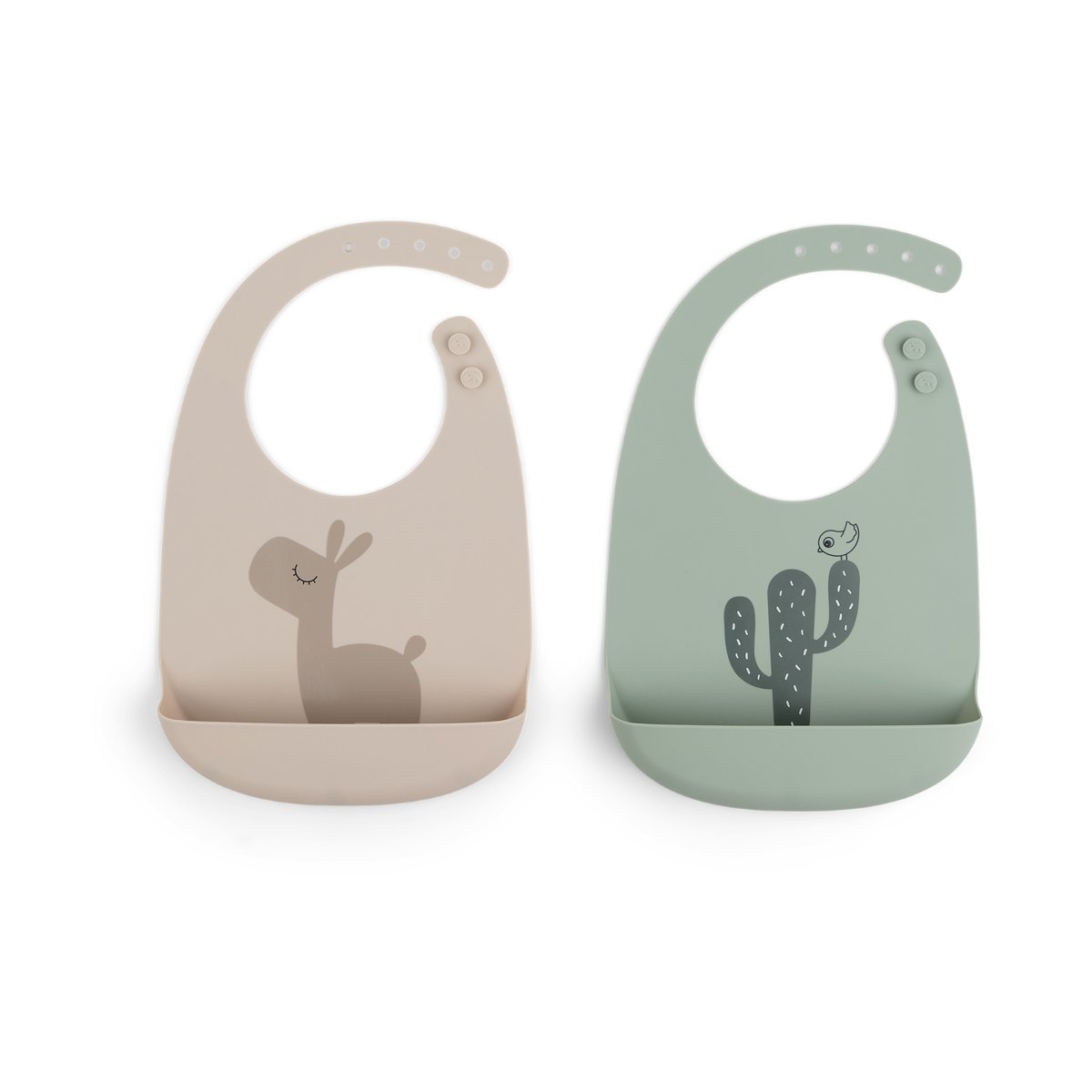 Done by deer Lalee Bib 2-Pack Sand green | Scandinavian Design | Other kitchen utensils | Beige