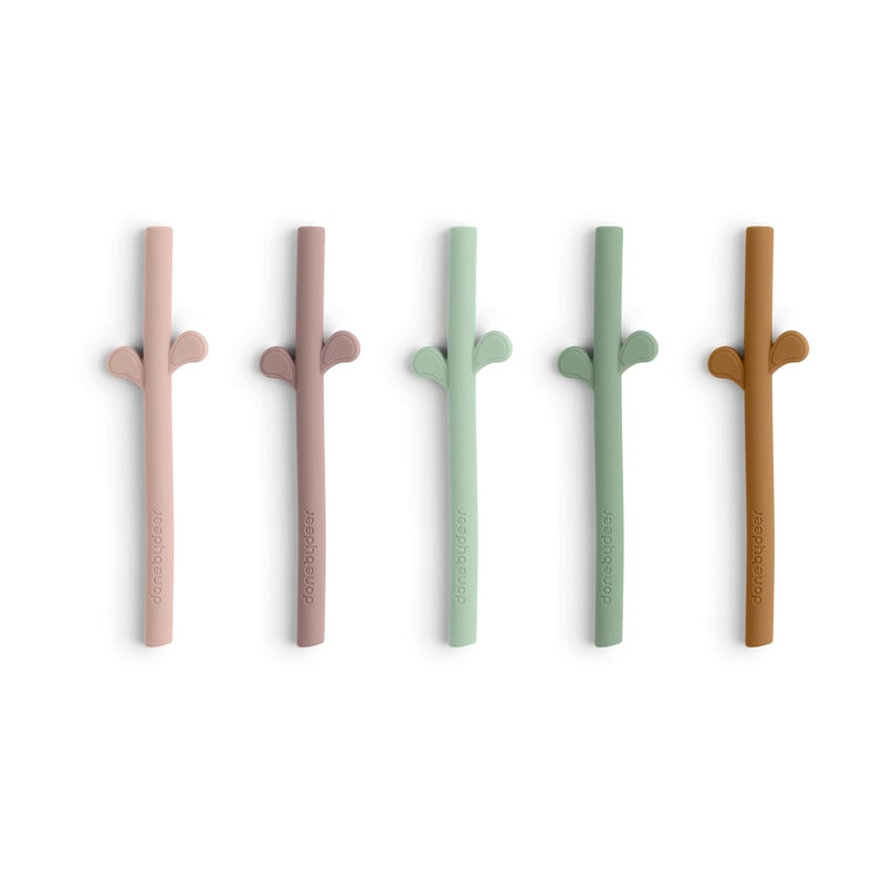 Done by deer Peekaboo silicone straws 5-pack Powder