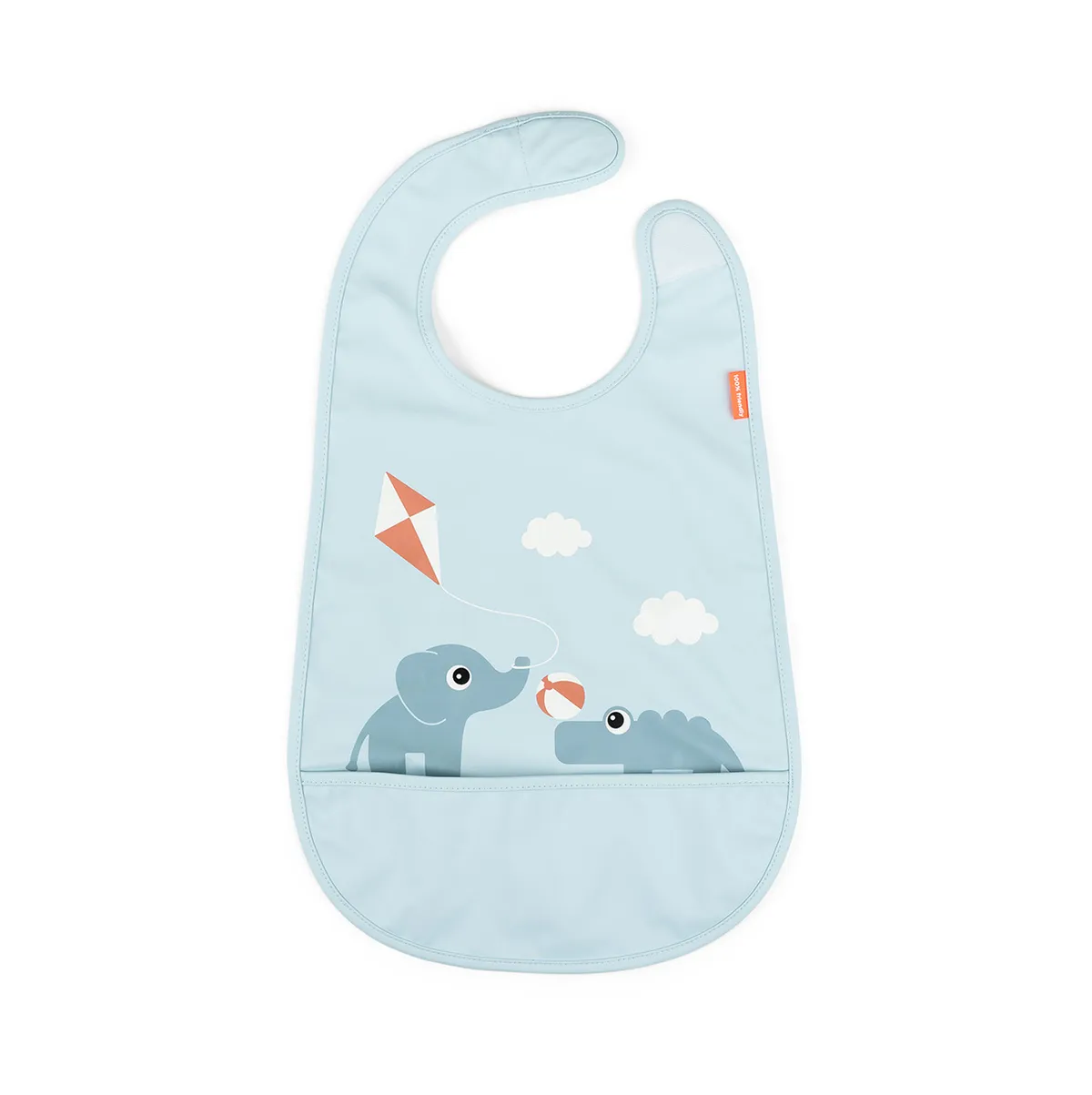 Done by deer Playground bib with velcro Blue
