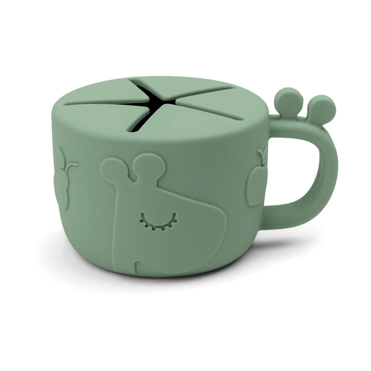 Done by deer Raffi peekaboo snack cup 16 cl Green | Scandinavian Design | Lunch boxes & food containers | Green