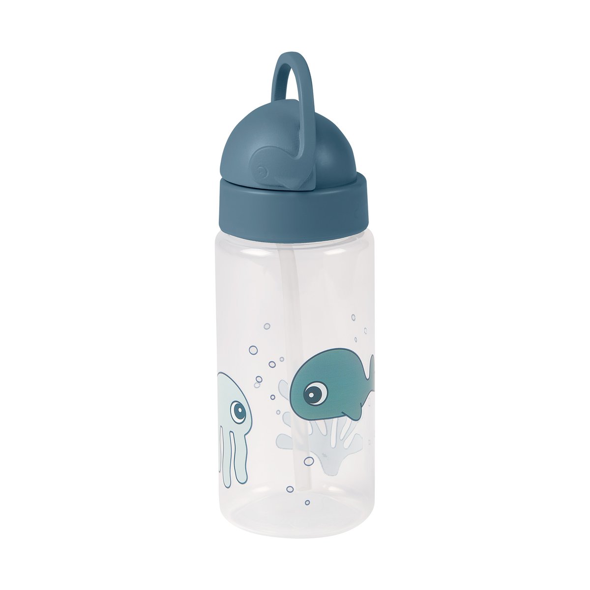Done by deer Sea friends bottle with straw Blue