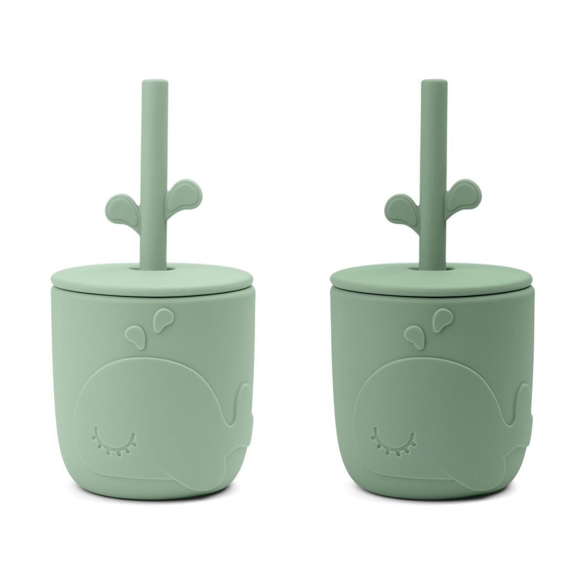 Done by deer Wally mug with peekaboo straw 2-pack. Green