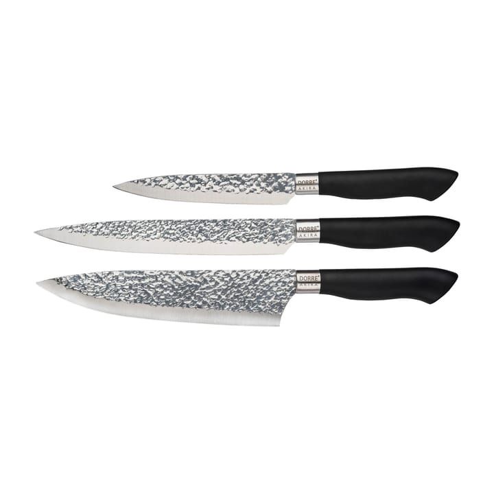 Akira knife set in stainless steel 3 knives - Black - Dorre