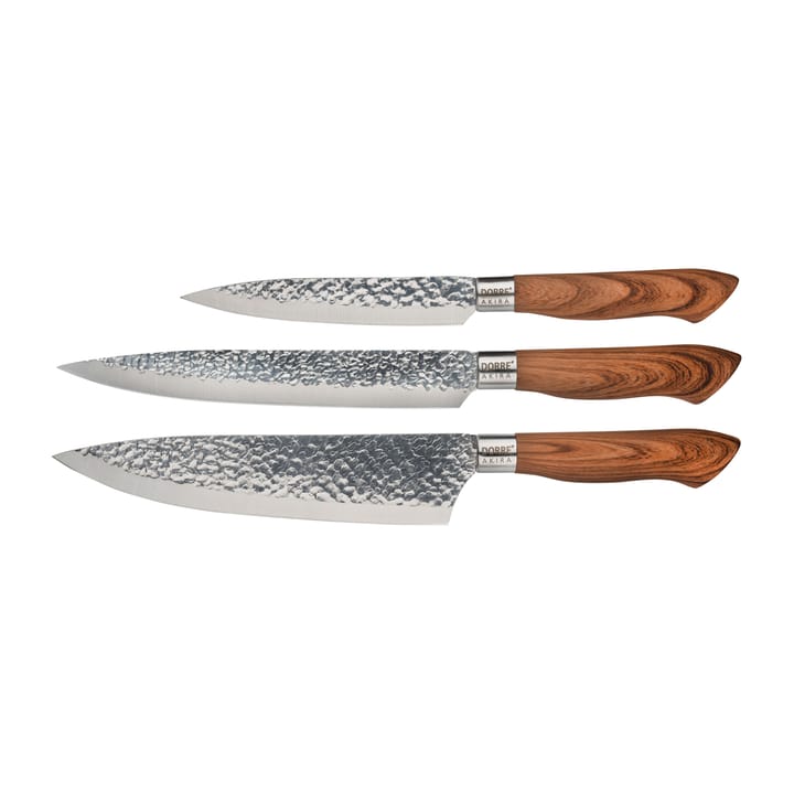 Akira knife set in stainless steel 3 knives - Brown - Dorre