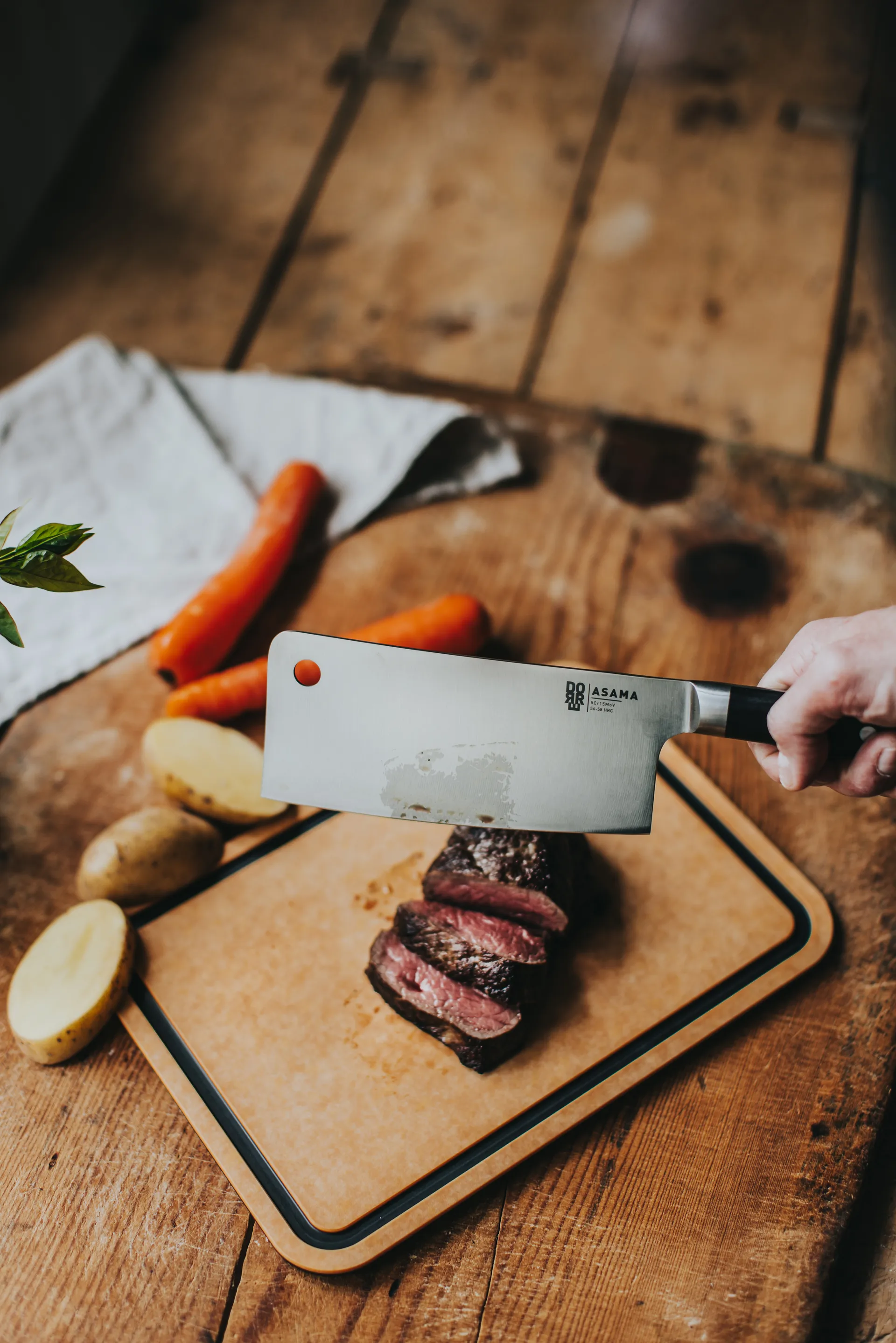 Asama Chinese chef’s knife 18 cm, Black handle Dorre