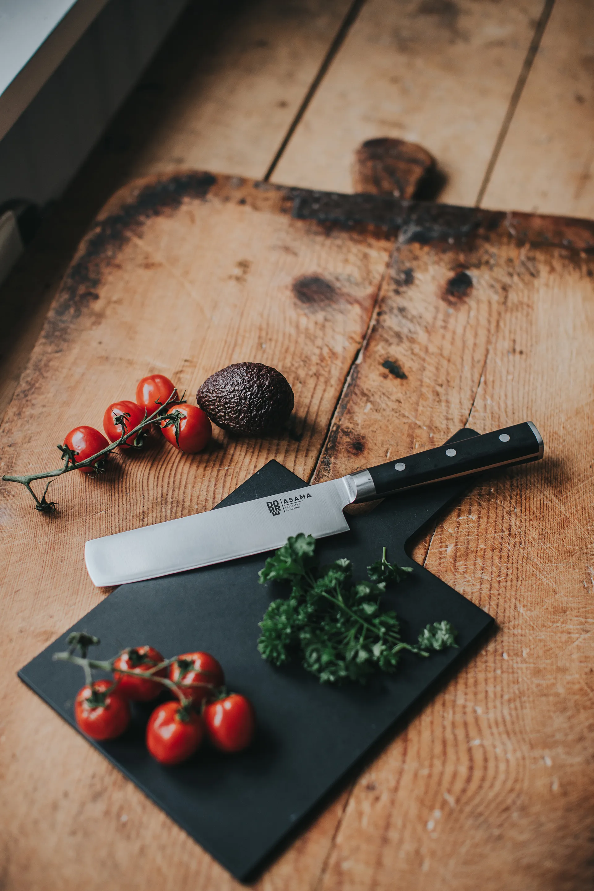 Asama Nakiri vegetable chopper, Stainless steel, black, 31 cm Dorre