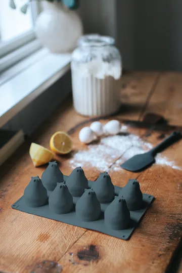 Beck baking tin - Grey, pear, silicone, 8 pcs - Dorre