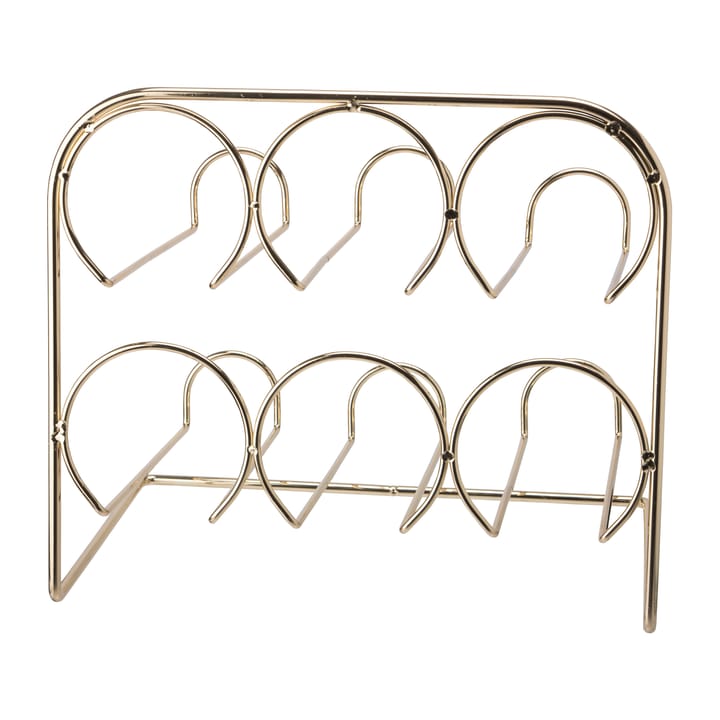 Beda wine rack 6 bottles 29 cm, brass Dorre