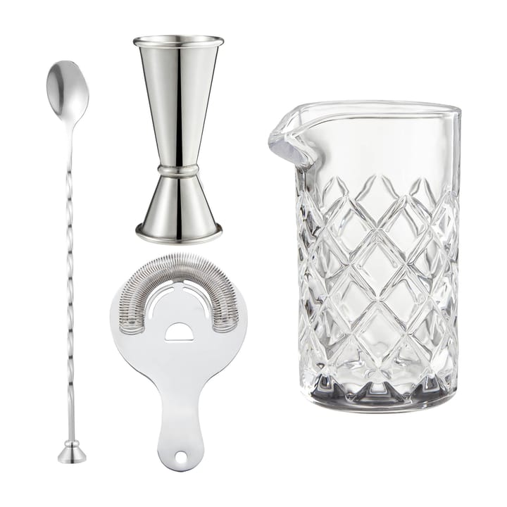 Beth bar set 4 pieces - Glass-stainless steel - Dorre