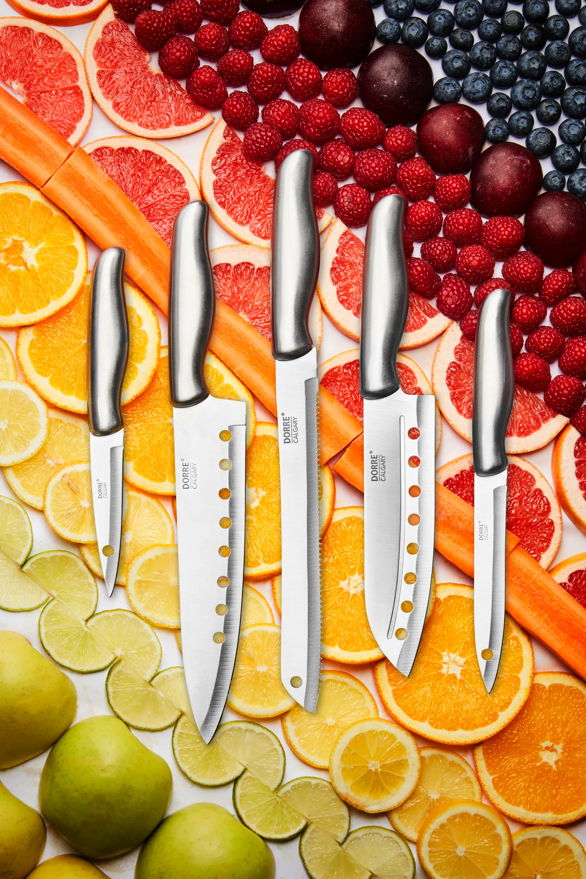 Calgary knife set 5 pieces, Stainless steel Dorre