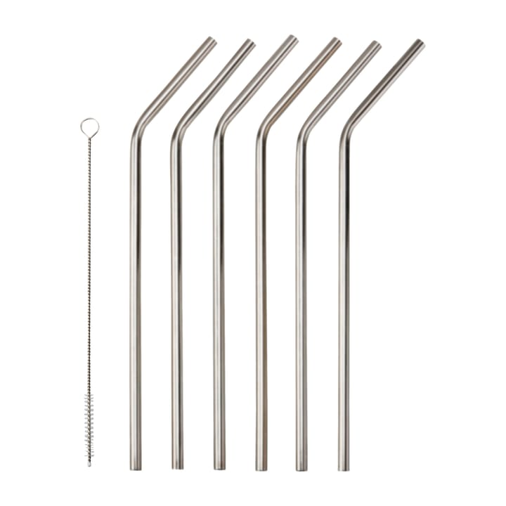 Corrigan straw 23 cm 6-pack - Stainless steel - Dorre