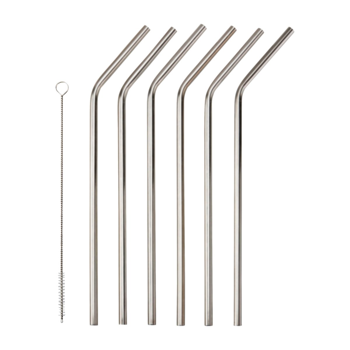 Dorre Corrigan straw 23 cm 6-pack Stainless steel | Scandinavian Design | Wine & barware | Silver-coloured