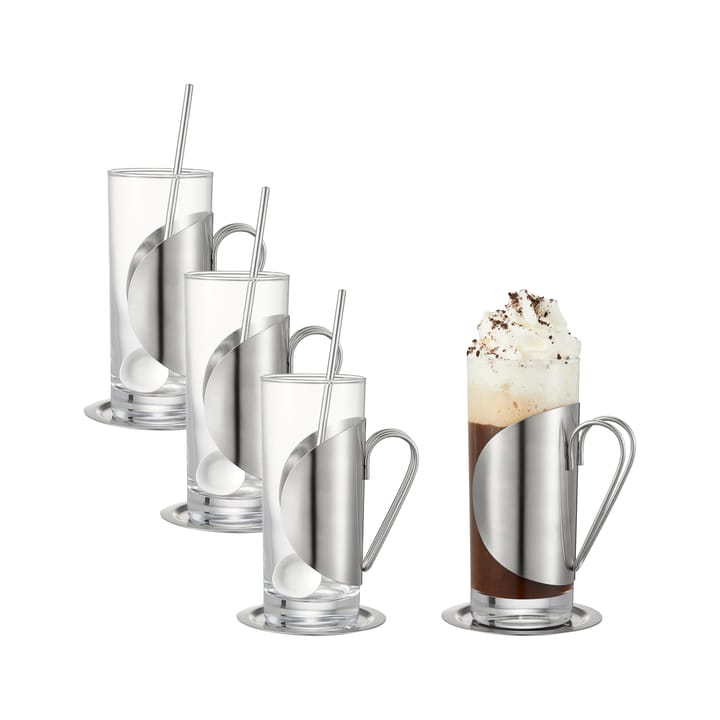 Darry irish coffee set 12 pieces - Glass-stainless steel - Dorre
